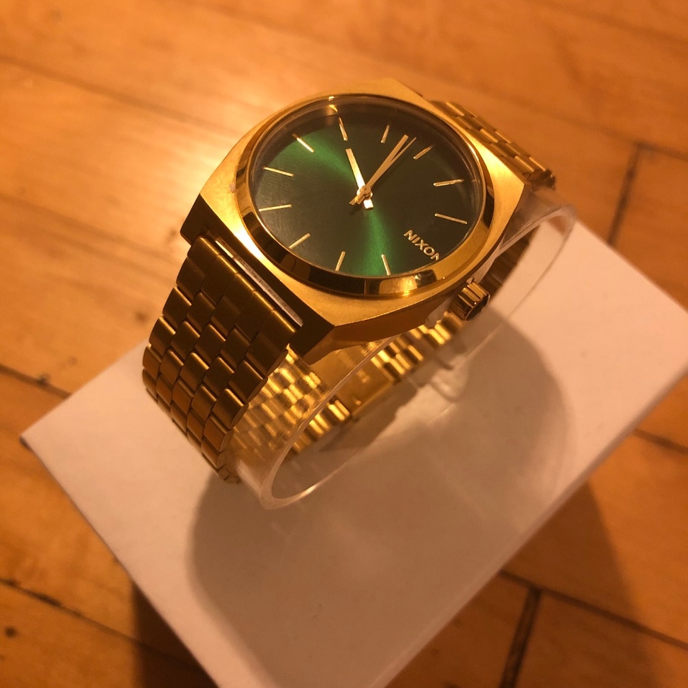 Nixon Time Teller Stainless Steel All Gold / Green - Picture 4 of 5